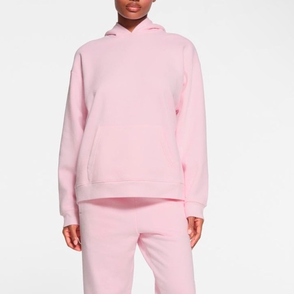 Skims cherry blossom pink cotton fleece oversized pullover hoodie - XS - Picture 4 of 7